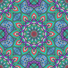 Ethnic floral seamless pattern