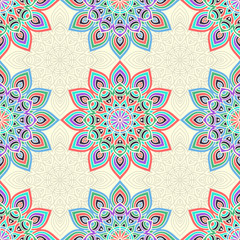 Ethnic floral seamless pattern