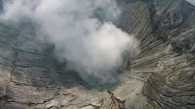 Crater of Bromo vocalno, East Java, Indonesia, Aerial view