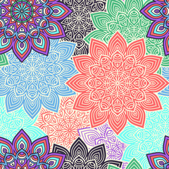 Ethnic floral seamless pattern