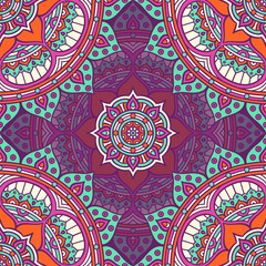 Ethnic floral seamless pattern