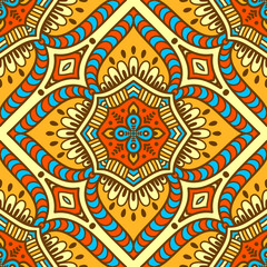 Ethnic floral seamless pattern