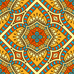 Ethnic floral seamless pattern