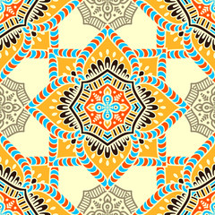 Ethnic floral seamless pattern