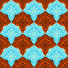 Ethnic floral seamless pattern