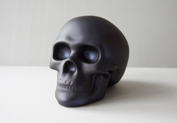 Black skull on white