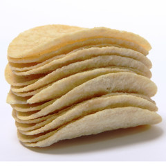 potato chips are stacked