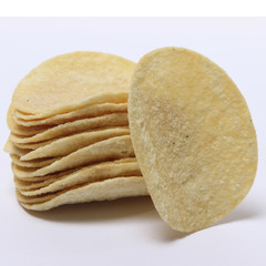 potato chips are stacked