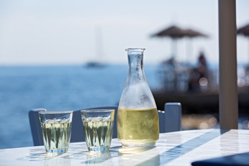 Bottle of wine and two glasses