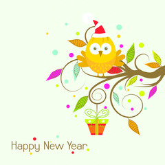 Template Christmas greeting card with a rooster, vector