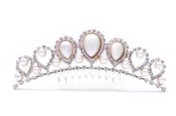 diadem with pearls isolated on white © vitaly tiagunov