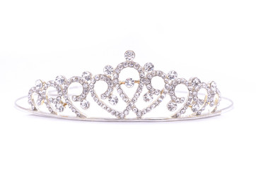 gold crown with diamonds isolated on white © vitaly tiagunov