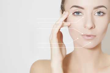 skin lifting, beauty concept