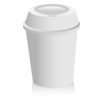 Cup of coffee on a white background with shadow. Vector illustration