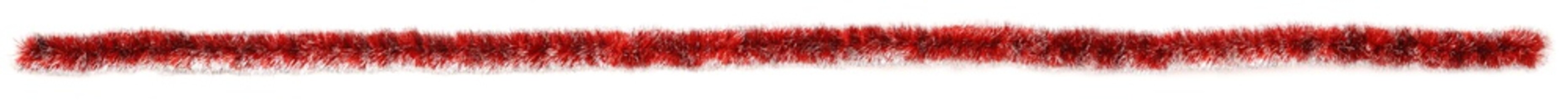 Red tinsel sample (real size)