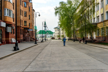 Pedestrian street in the Old Tatar settlement in Kazan, Russia