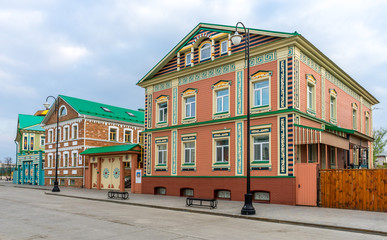 Old, brightly painted houses in Kazan