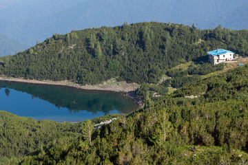 Fototapeta na wymiar Amazing view with clear sky of Sinanitsa lake, Pirin Mountain, Bulgaria