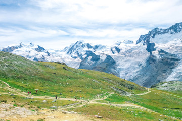 Fototapeta na wymiar Breithorn Liskamm at Zermatt Switzerland in Summer season