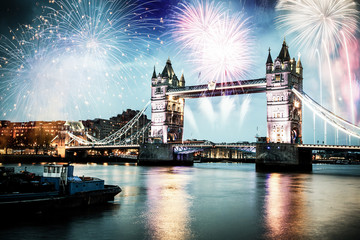 celebration of the New Year in London, UK
