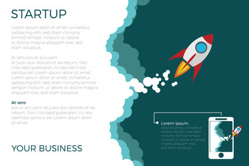 Flat Design business Startup