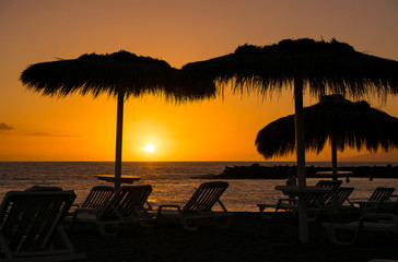 Beautiful sunset  on Tenerife, Canary Islands, Spain