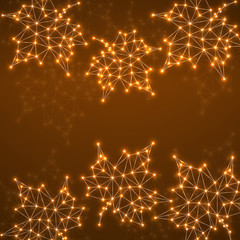 Maple leaves in abstract geometric shape. Vector