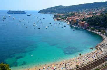 Acrylic prints Villefranche-sur-Mer, French Riviera Beach in Villefranche-sur-Mer, France.