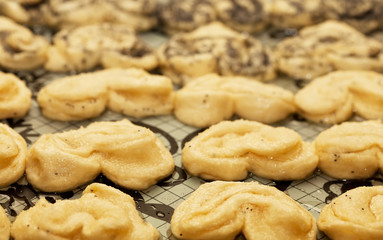 cooking delicious cakes at home. Floury products with filling.