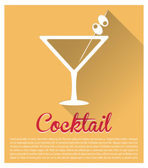 cocktail martini yellow background vector illustration eps 10