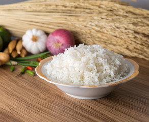 cooked rice from Jasmine rice