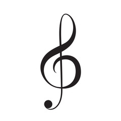 Treble clef vector icon. Music key note sign.