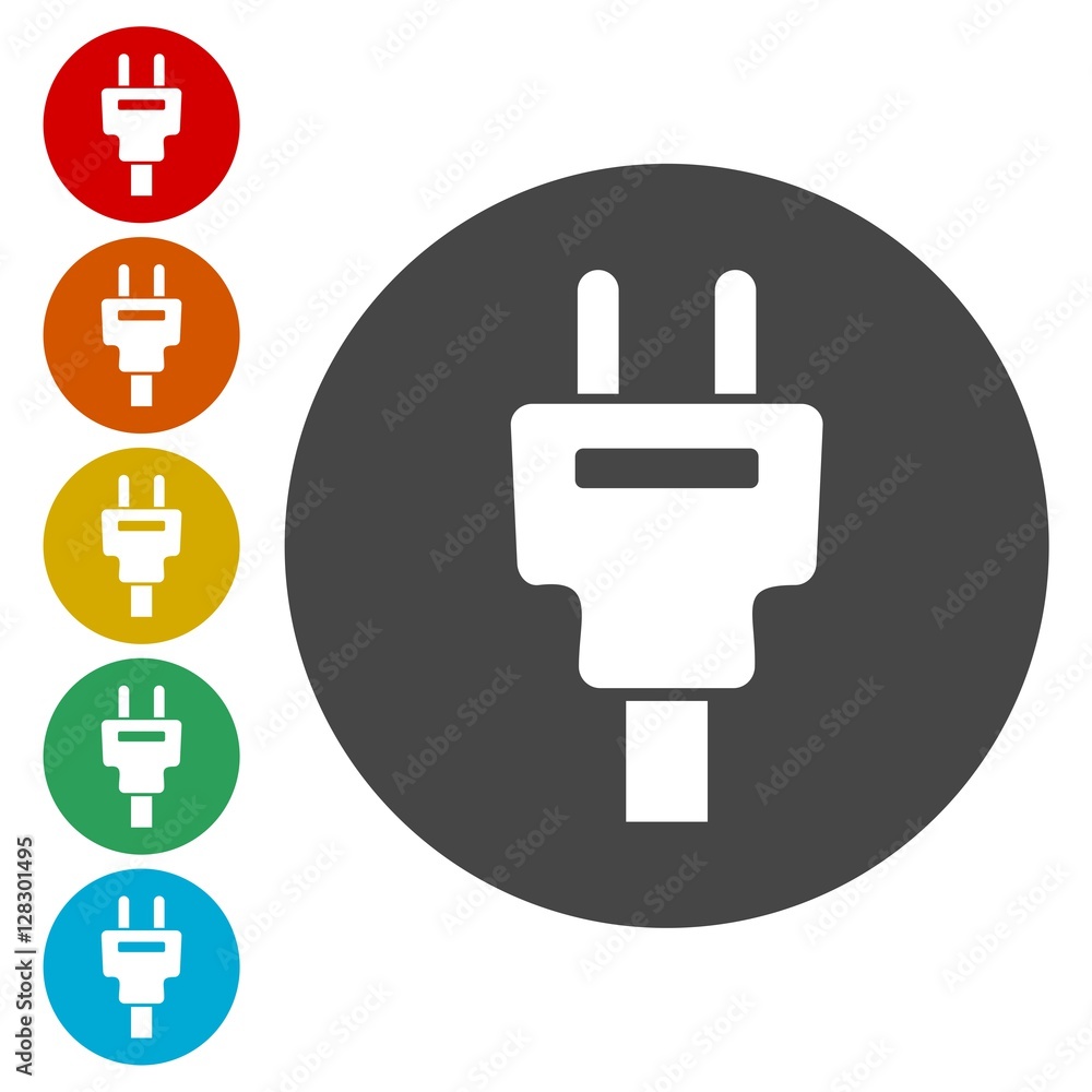 Poster plug socket and cord, wire, socket and electric plug