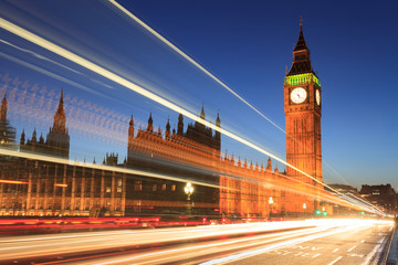 Fototapeta na wymiar Big Ben and house of parliament at twilight, London, UK.