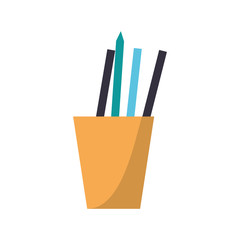 cup pencils pens utensils working vector illustration eps 10