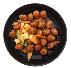 Sweet and sour pork meatballs with pineapple