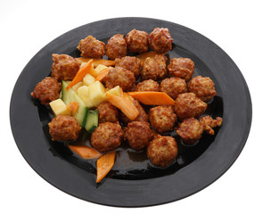 Sweet and sour pork meatballs with pineapple