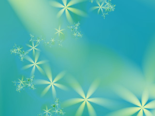Blue green / teal fractal with a random calming floral pattern. Text space. For skins, prints, layouts, web design, leaflets, pamphlets, books, presentations, background for desktop or mobile phone.