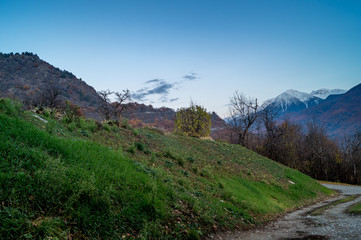 mountain landscape with snow and cloud