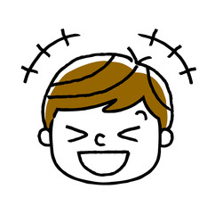 男の子、顔、表情：笑う
