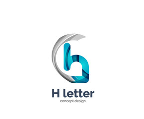Abstract H geometric letter logo template