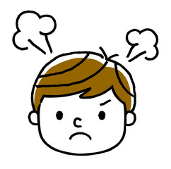 男の子、顔、表情：怒る
