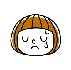 女の子、顔、表情：悲しい、涙
