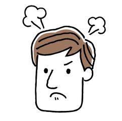 男性、顔、表情：怒る
