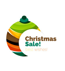 Christmas banner with baubles