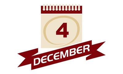 4 December Calendar with Ribbon