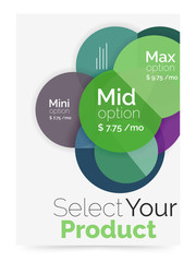 Business layout - select your product with sample options