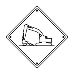 excavator truck construction work hard outline vector illustration eps 10