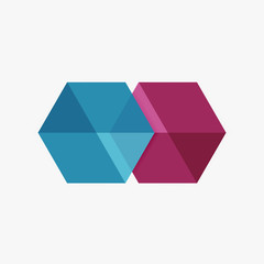Blank geometric abstract business templates, hexagon layouts