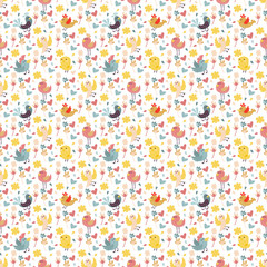 Cute birds vector set.